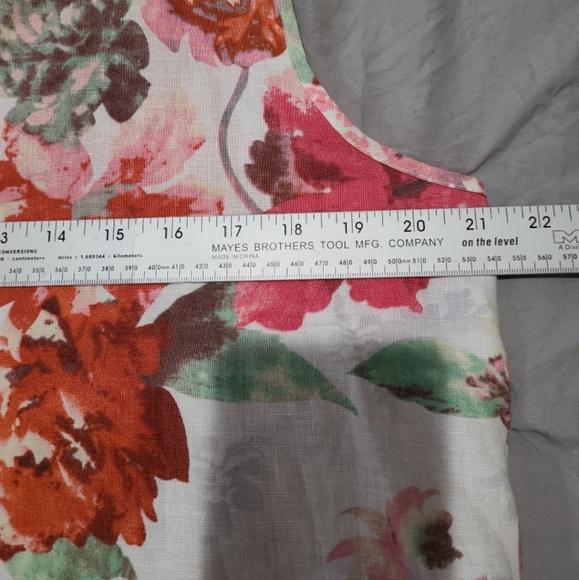Soft Surroundings Women SZ PL Linen floral hooded sleeveless tunic cottage core - Picture 11 of 11